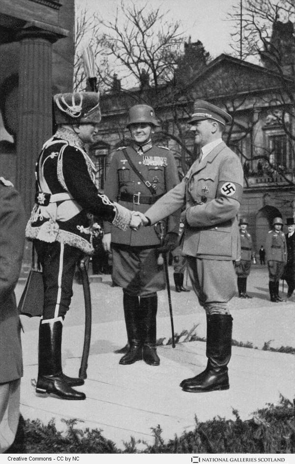 Adolf Hitler shakes hand with August von Mackensen at the Heldengedenktag